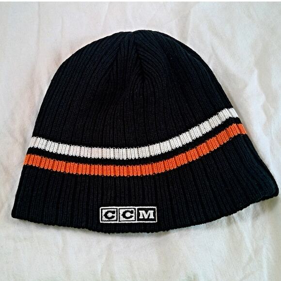 Philadelphia Flyers CCM Hockey Winter Striped Hat/Cap/Beanie NHL - Picture 2 of 7